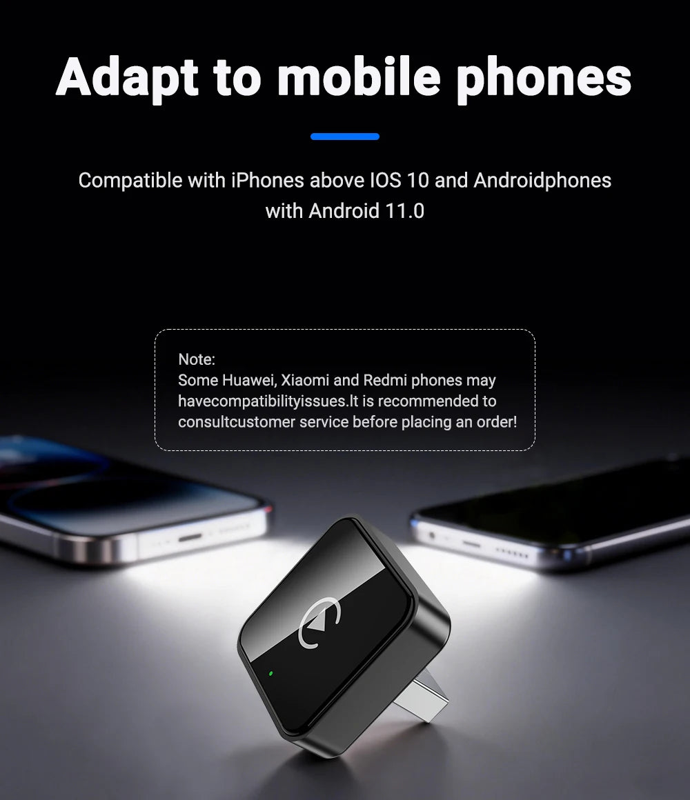 2026 NEW Upgraded Wired To Wireless Carplay Android Auto 2In1 Adapter Car Gadget Smart Box Plug and Play 5Ghz Wifi Fast Connect