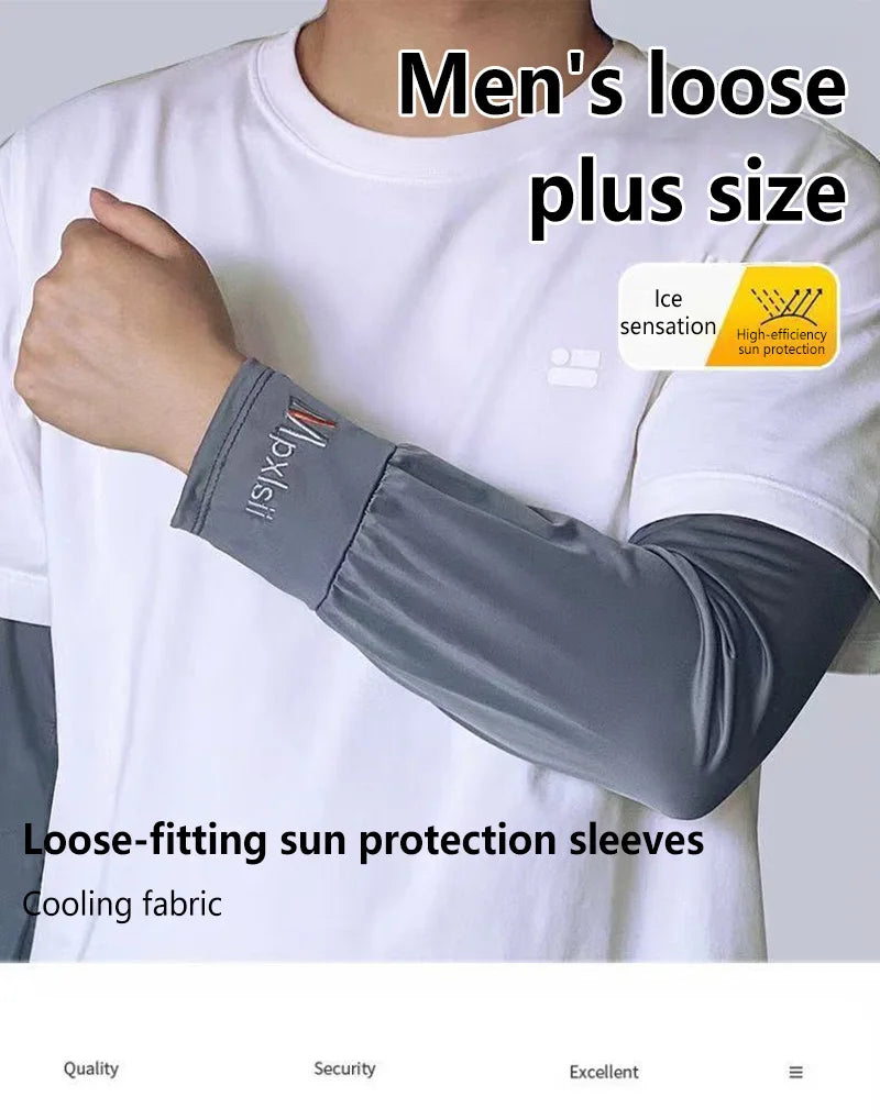 Cooling Arm Sleeves Breathable Sun Protection Ice Slik Sleeves Summer Outdoor Sports Driving Cycling Sleeves Men Loose Arm 2026
