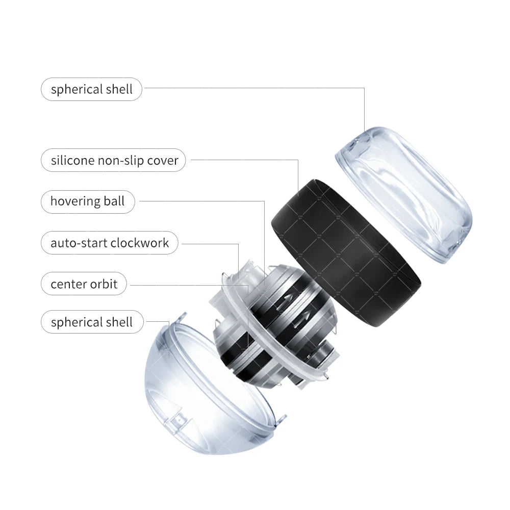 Self-Starting LED Gyro Ball Wrist Power Trainer Grip Strengthener Fitness Gyroscopic Ball for Arm Muscle Exercise Stress Relief