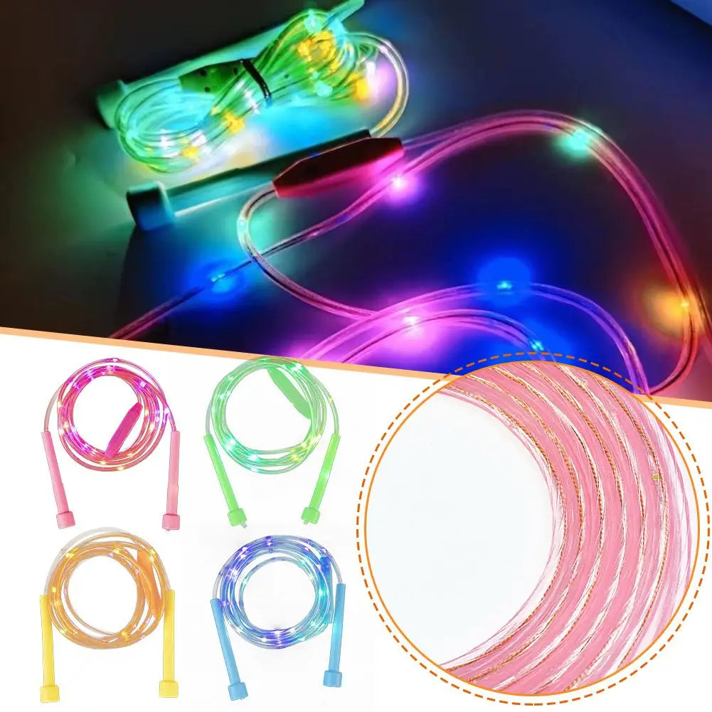 Illuminated Jump Rope Kids Night Exercise Fitness Training Entertainment Glowing Rope Skipping Fun Toys Optical Playing Led Lamp