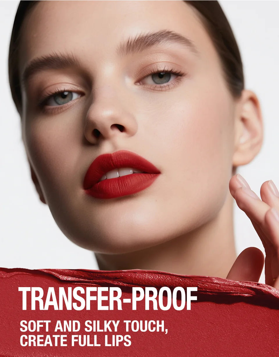 2Pcs/set Matte Soft Mist Slanted Mouth Lipstick + Lip Liner Set Combo Light Matte and Non-Drying Waterproof Non-Stick Lip Set