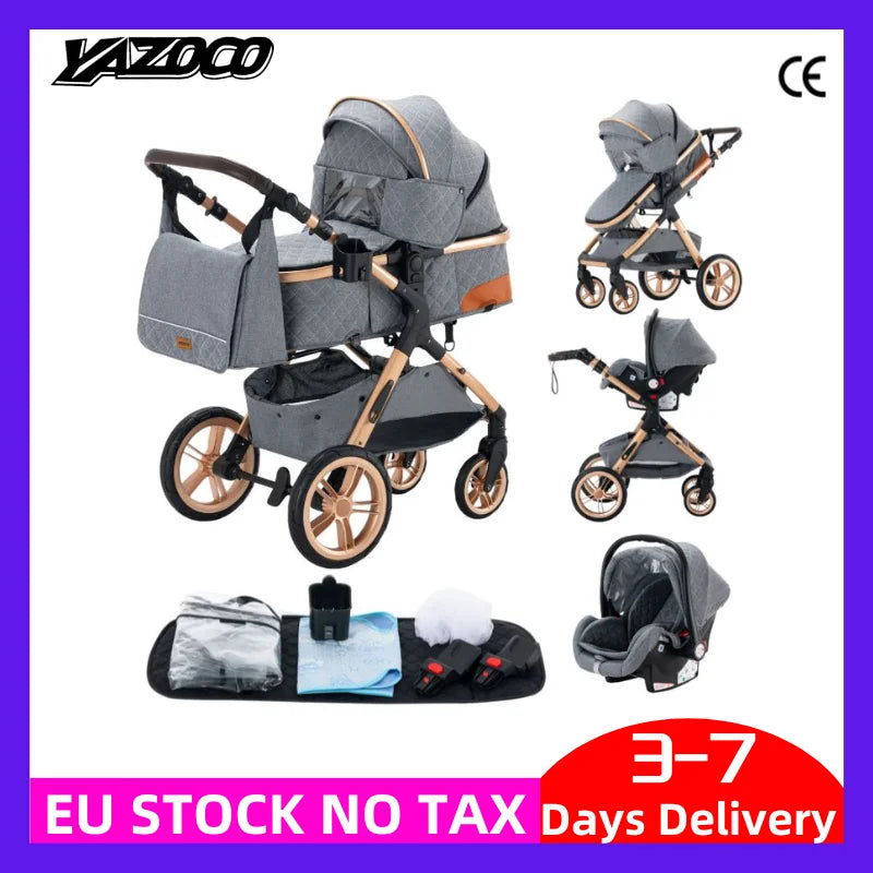 3-in-1 baby stroller travel system lightweight pram for newborns compact foldable Winter baby stroller baby buggy all-terrain