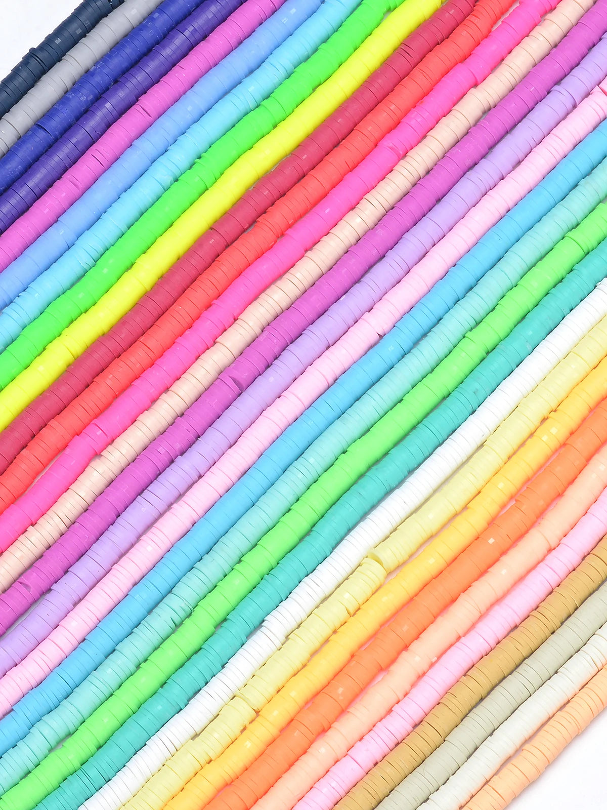 350pcs 6mm Flat Round Polymer Clay Beads Loose Spacer Beads for Jewelry Making DIY Needlework Bracelet Necklace Earrings