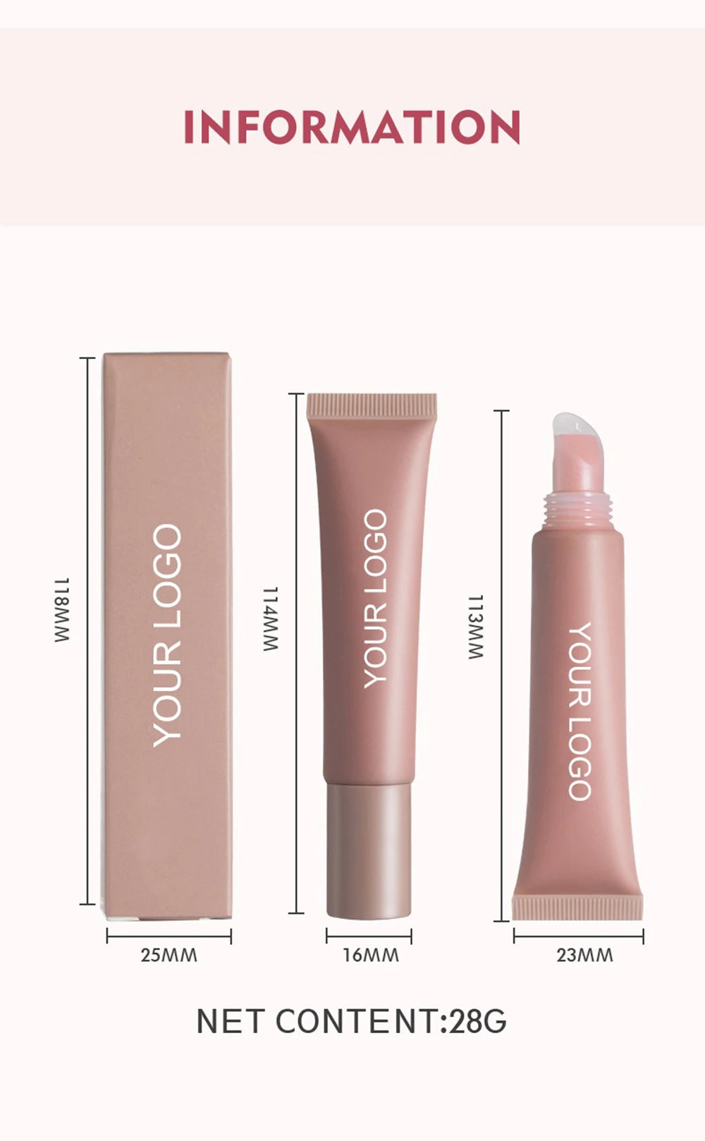 Private Label Lipgloss Custom Logo Hose Tube Shiny Pigment Lip Gloss Durable Glaze Cosmetic Lips Oil Cosmetics lips Makeup