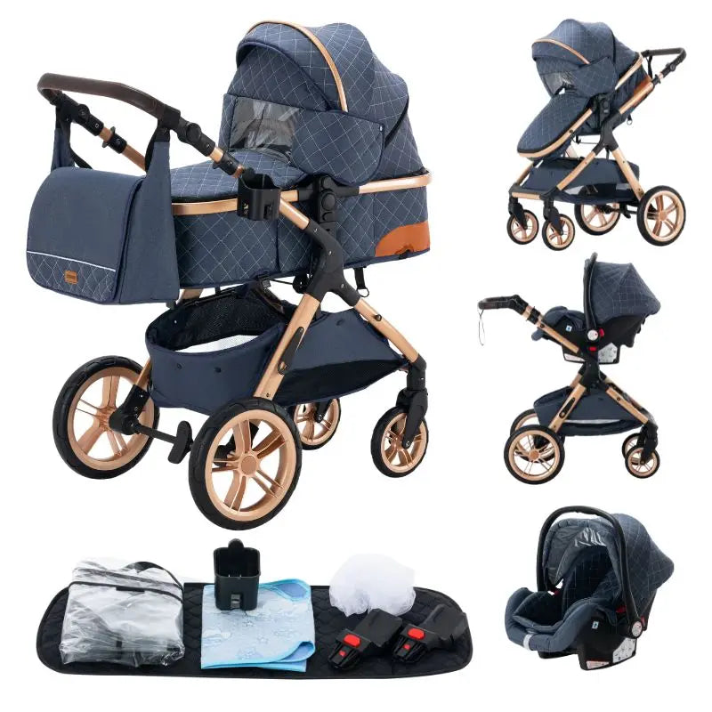 3-in-1 baby stroller travel system lightweight pram for newborns compact foldable Winter baby stroller baby buggy all-terrain