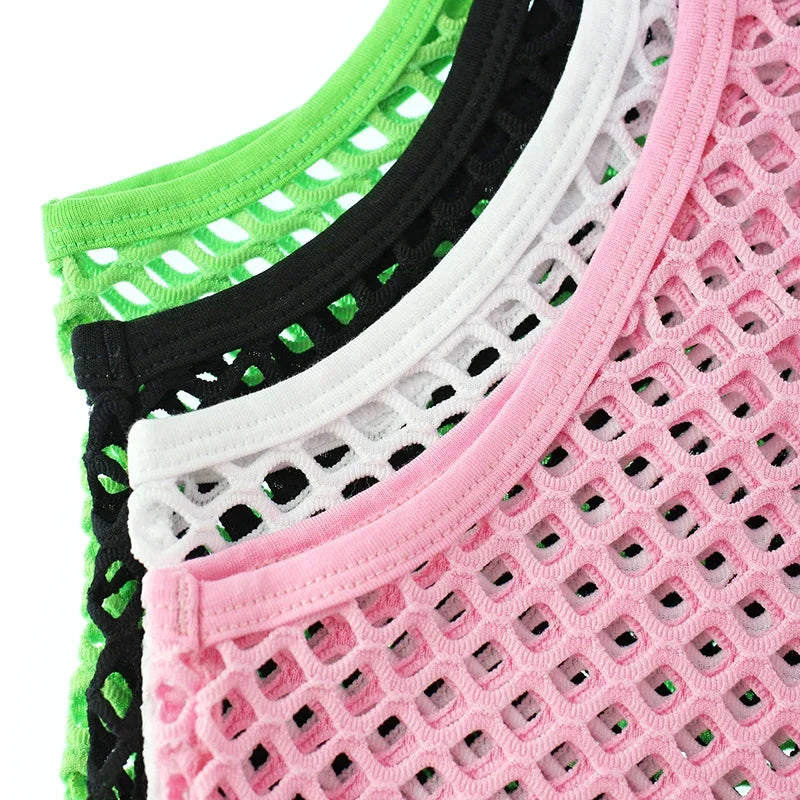 Fashion Tank Tops For Men Hollow Out Undershirt Mesh Breathable Sleeveless Vest