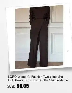 LGRQ Women's Casual Two-piece Set Fashion Lapel Long Sleeved Cardigan Jacket Elastic Waistband Tied Pants 2026 Summer 19DB1008