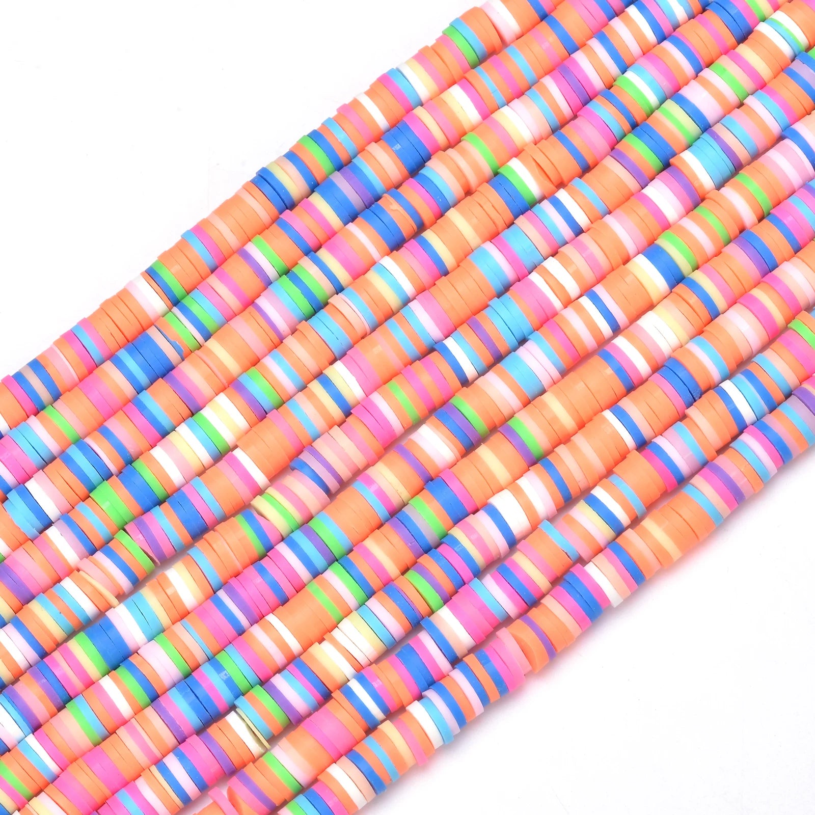 350pcs 6mm Flat Round Polymer Clay Beads Loose Spacer Beads for Jewelry Making DIY Needlework Bracelet Necklace Earrings