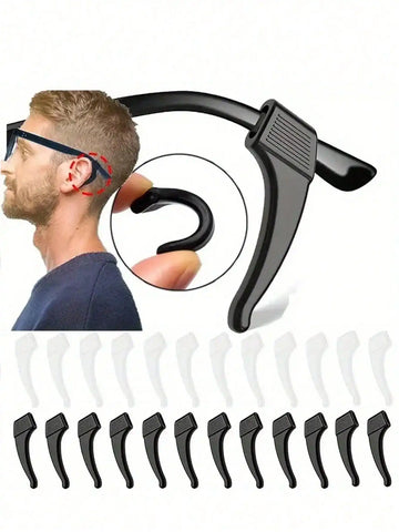 4~40pcs Anti-Slip Silicone Ear Grip Glasses Eyeglasses Leg Ear Hook Stopper Bracket Fastener Accessories Temple Tip Eyewear Holder Glasses Accessories For Women Clear