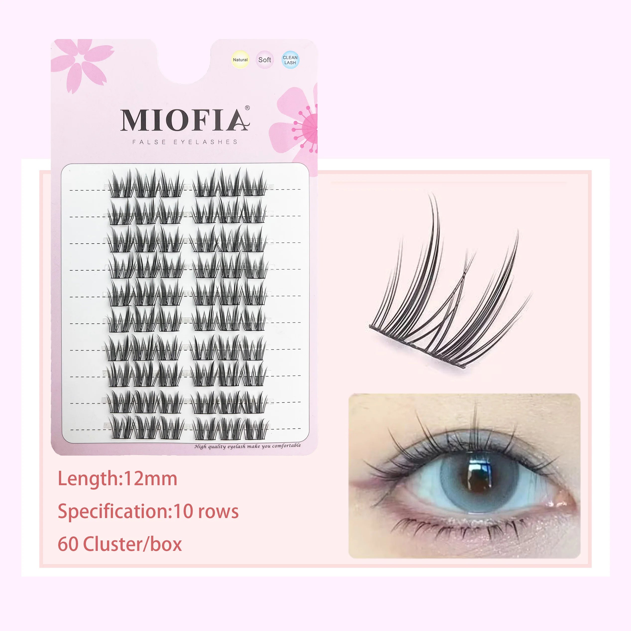 MIOFIA Manga False Eyelashes Korean Style Individual Lashes Cluster Soft and Light Anime Eyelashes DIY Eyelash Extension Makeup
