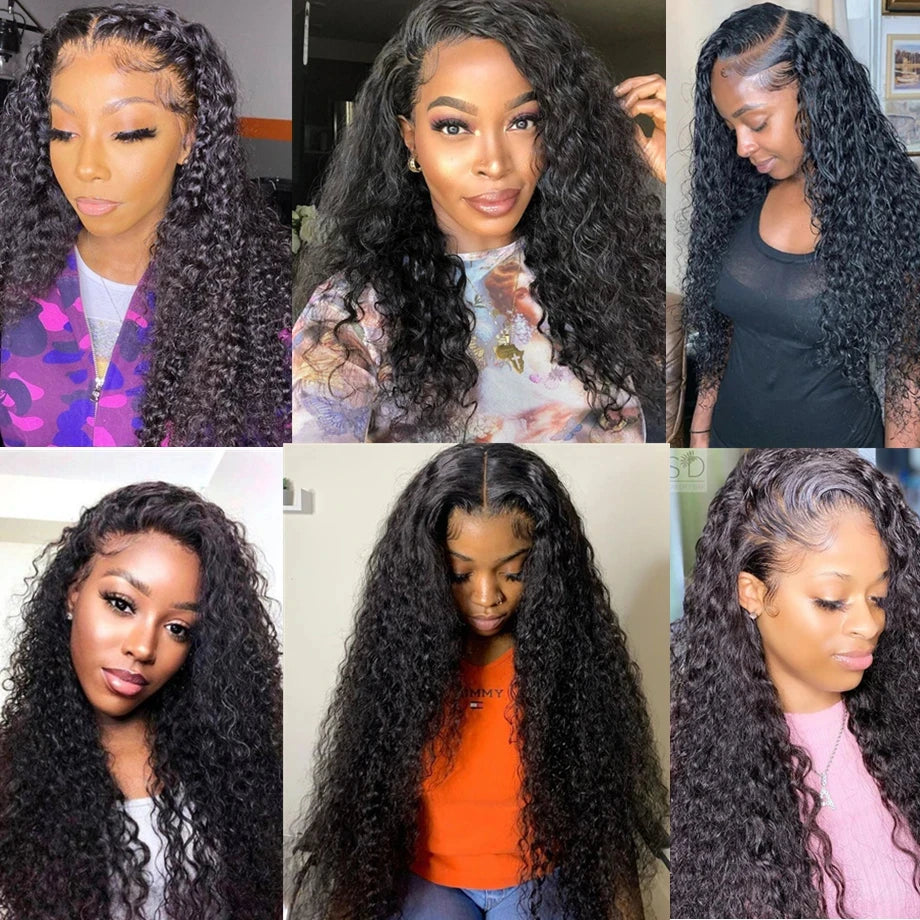 Kinky Curly Wigs 13x4 HD Lace Front Human Hair Wigs On Sale Black Deep Wave 13x6 HD Lace Frontal Wig Human Hair 4x4 Closure Wig