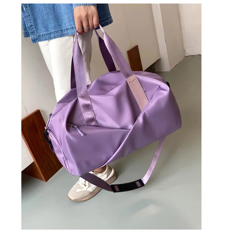 Large Capacity Fitness Bag Women's Handheld Oxford Cloth Yoga Sports Bag Fashionable Luggage Bag Wet And Dry Separation Can P...