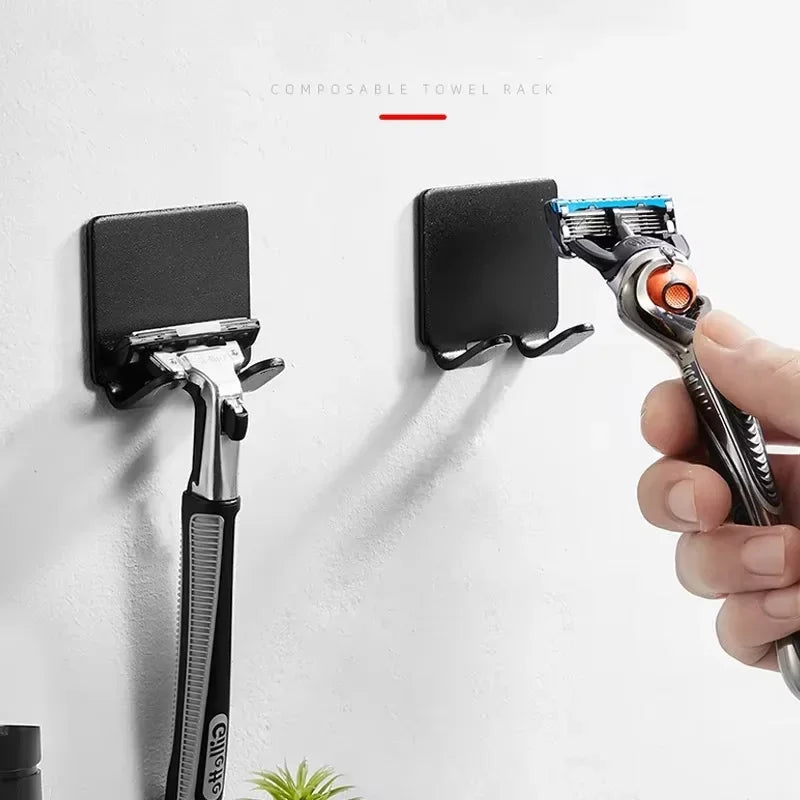 Bathroom Razor Holder Storage Hook Wall Men Shaving Shaver Shelf Punch Free Razor Rack Accessories Organization