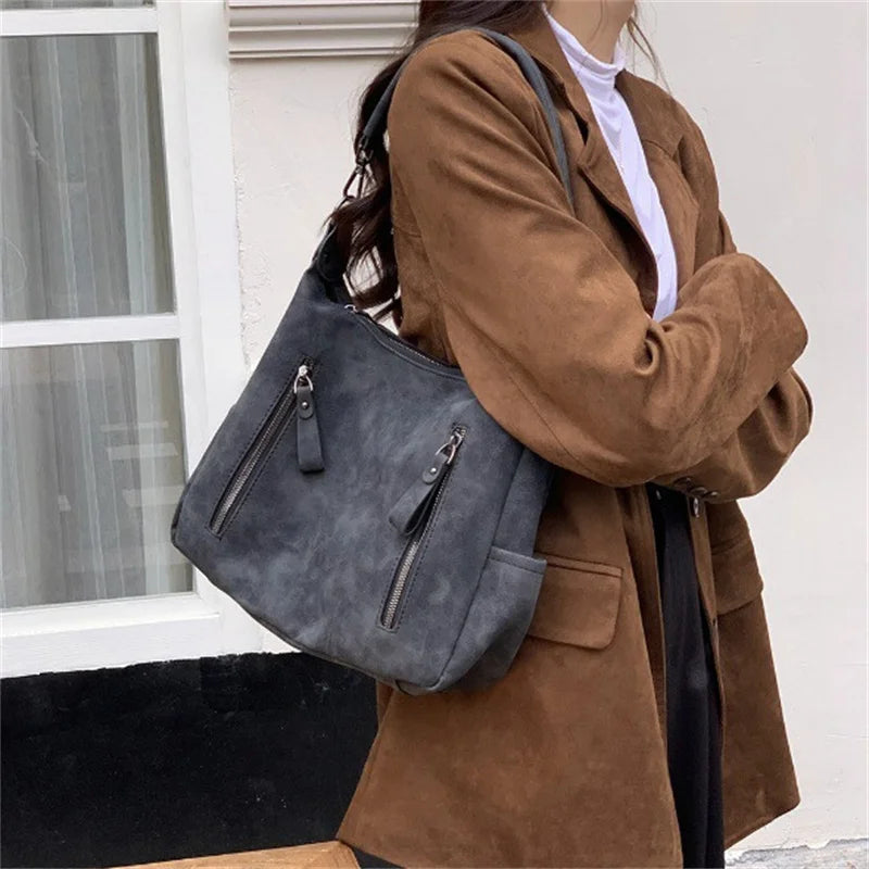 Women Crossbody Bag Luxury Designer Oblique Cross Single Shoulder bag Large Capacity Handbags Retro Matte PU Leather Hobos purse