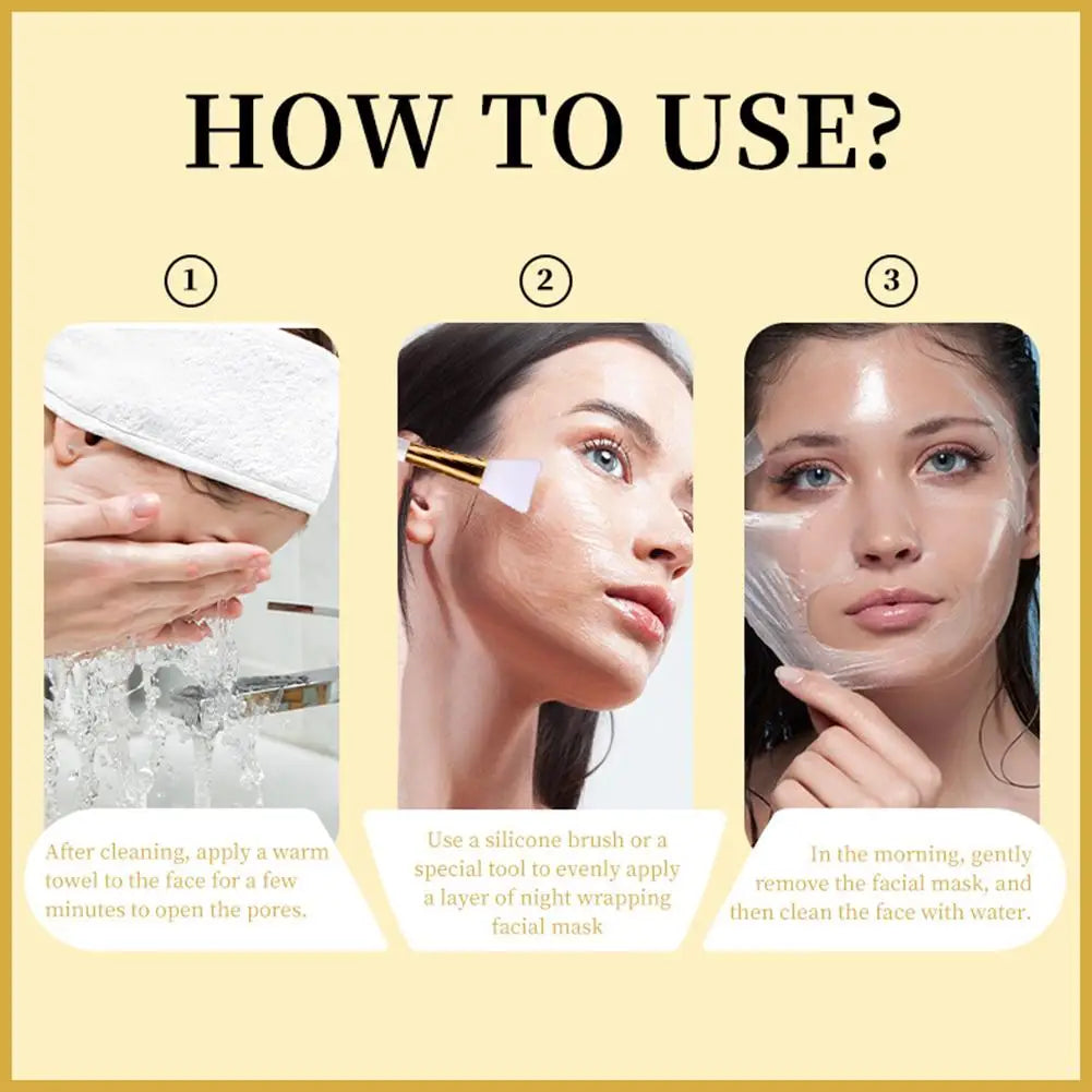 Kojic Acid Turmeric Overnight Wrapping Peel Off Mask Kit Nourish Hydrolyzed Collagen Glowing Skin Refresh Skin Firming Skincare