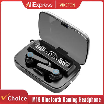 New M19 TWS Bluetooth Headphones 9D High Fidelity Wireless Headphones Touch IPX7 Waterproof Digital Display Headphones