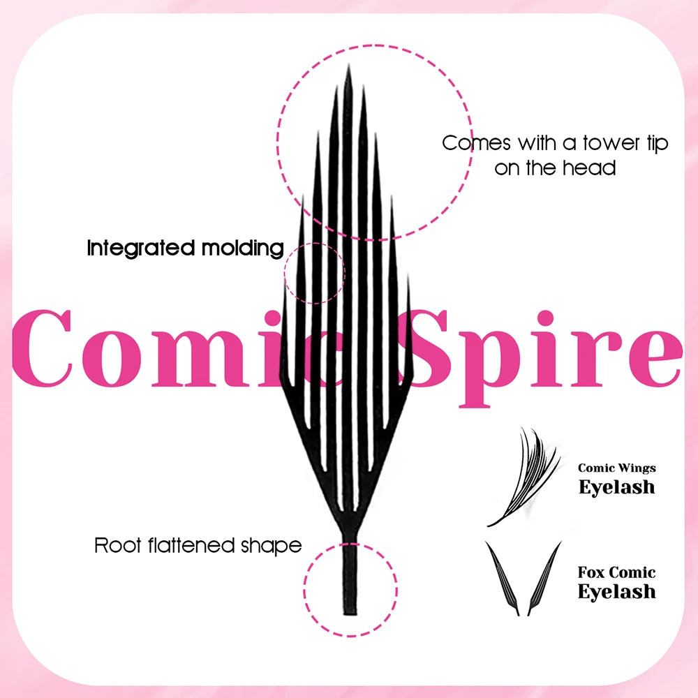 MASSCAKU Fox Comic Spire Lash Extensions C D Curl 8-15mm Mix Natural Manga Style Eyelash Professional Premade Fans Eyelashes