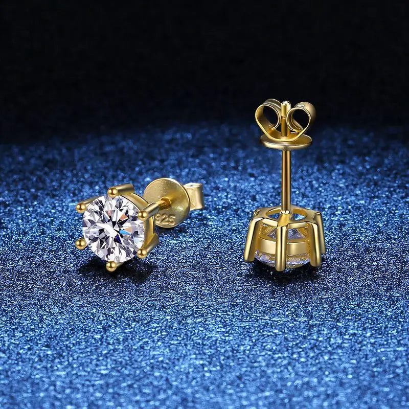 Promotion Moissanite Earrings for Women Pass Diamond Test Pen 100%  With Certificate Ear Studs 925 Sterling Silver Fine Jewelry