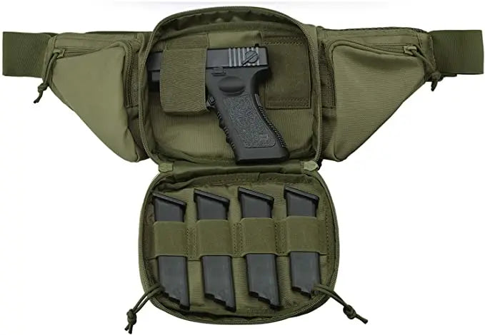 Outdoor MOLLE Fanny Pack, Gun Holster for Multiple Models, Compact & Secure Fit for Utility Accessories