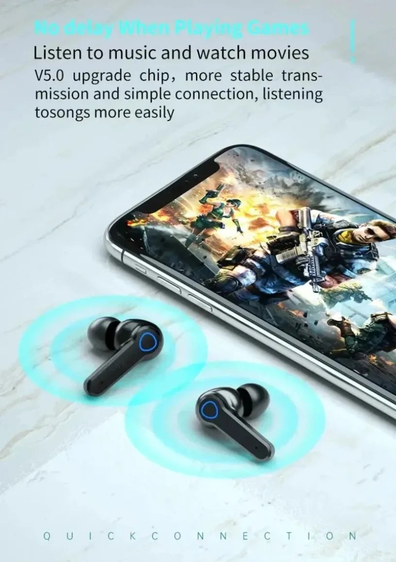 New M19 TWS Bluetooth Headphones 9D High Fidelity Wireless Headphones Touch IPX7 Waterproof Digital Display Headphones