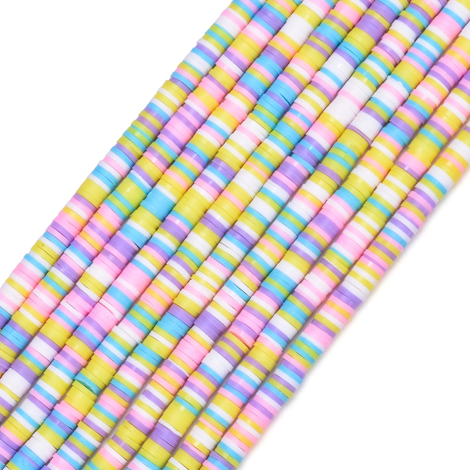 350pcs 6mm Flat Round Polymer Clay Beads Loose Spacer Beads for Jewelry Making DIY Needlework Bracelet Necklace Earrings