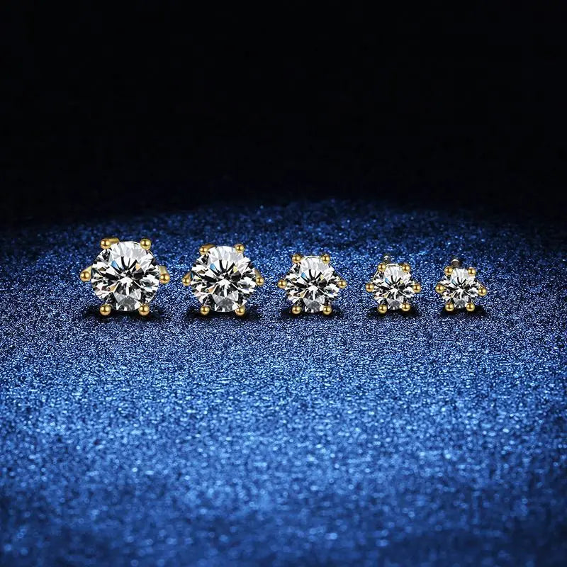 Promotion Moissanite Earrings for Women Pass Diamond Test Pen 100%  With Certificate Ear Studs 925 Sterling Silver Fine Jewelry