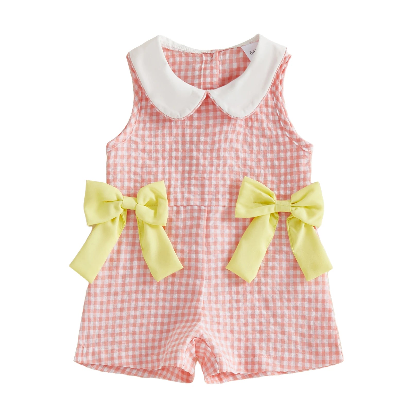 Citgeett Summer Kids Toddler Baby Girls Jumpsuit Shorts Casual Bows Striped Doll Collar Sleeveless Overalls Clothes