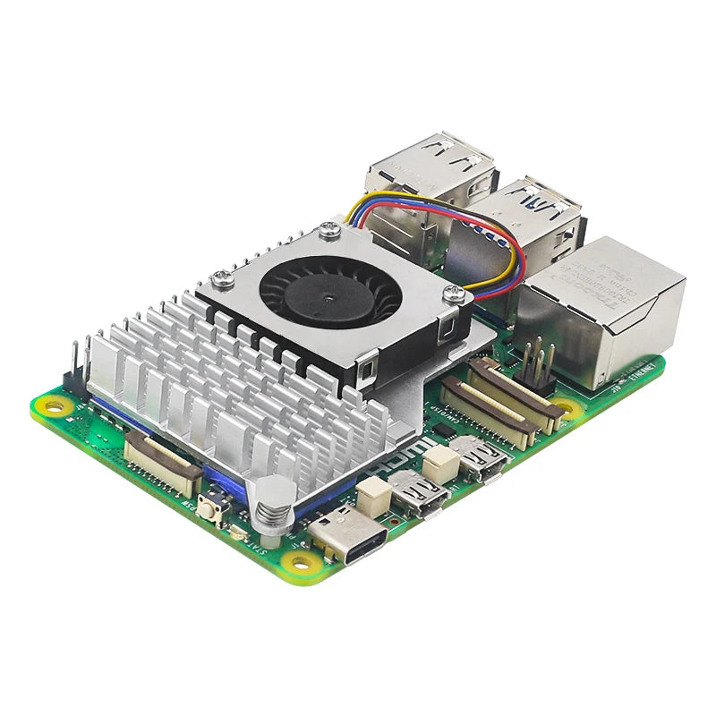 Raspberry Pi 5 Active Cooler  Aluminum Heatsink PWM Cooling Fan Speed Adjustable Black Silver Blue Radiator for Raspberry Pi 5