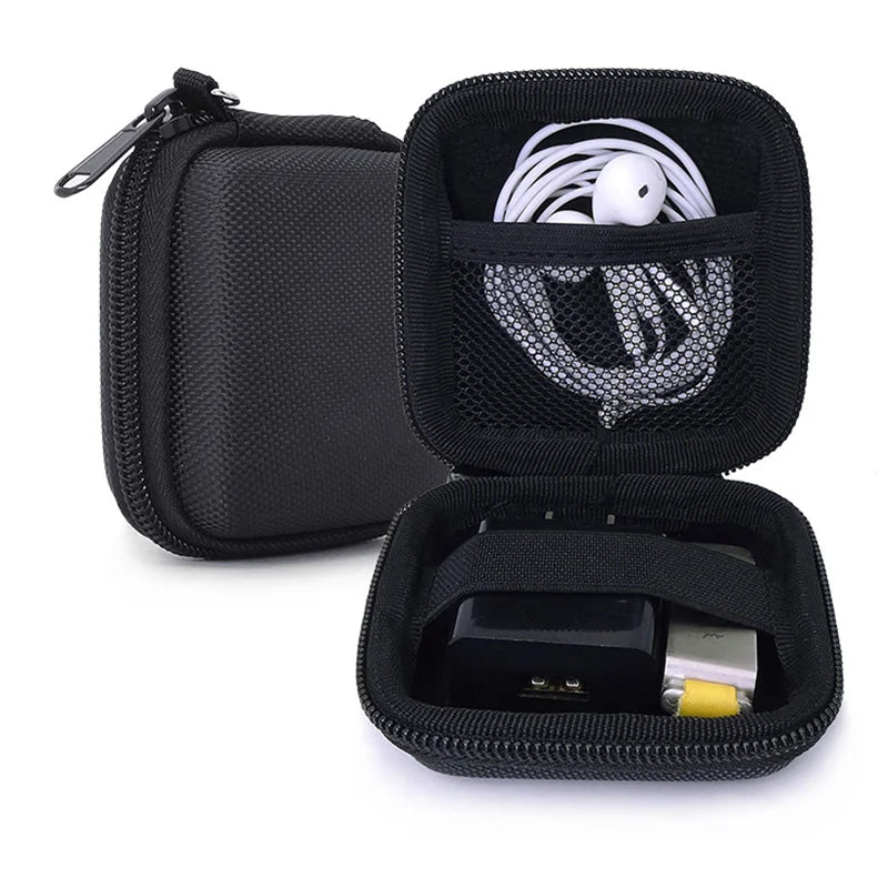 Mini Square EVA Earphone Protective Box Waterproof Digital Charger Headphone Storage Bag USB Data Cable Organizer Carrying Pouch