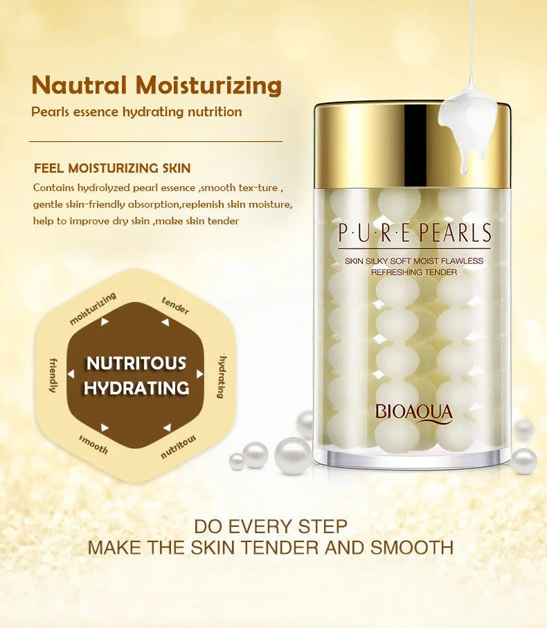 2pcs BIOAQUA Pure Pearl Face Cream Moisturizing Skin Anti Wrinkle Hydrating Facial Cream Beauty Health Skin Care