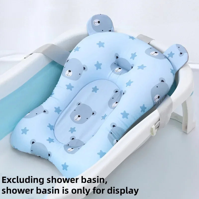 Foldable Floating Baby Bath Seat Pad Adjustable Bathtub Support Mat Shower Cushion Security Water Pad for Newborn Baby Bathing