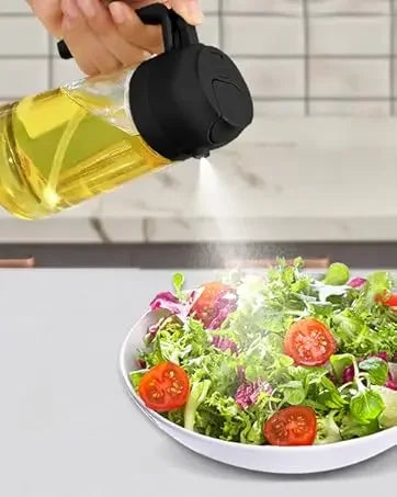 200/300/500ML Oil Air Pressure Double Nozzle Oil Spray Bottle Sprayer Kitchenware Oil Bottle Roasting Bottle Fitness Barbecue