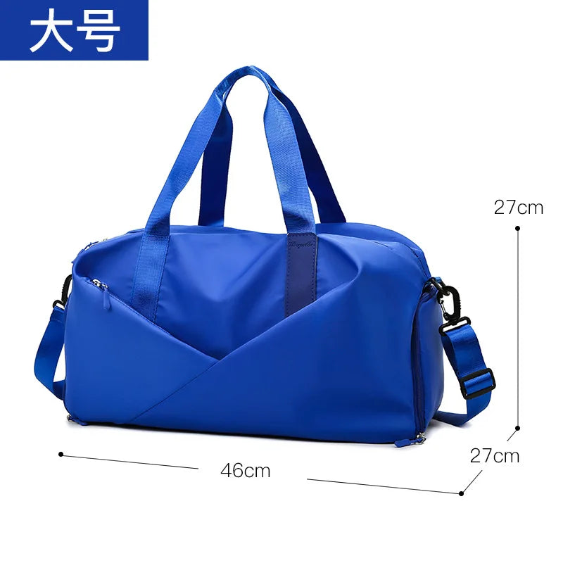 Large Capacity Fitness Bag Women's Handheld Oxford Cloth Yoga Sports Bag Fashionable Luggage Bag Wet And Dry Separation Can P...