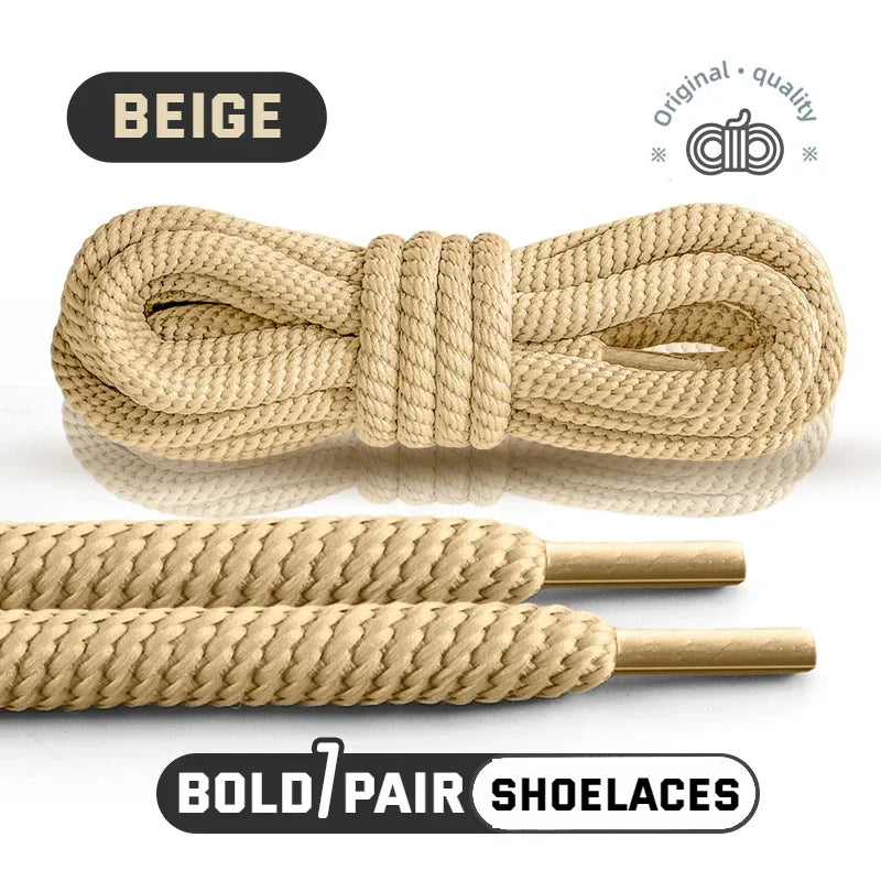 1 Pair 10mm Thick Round Shoelaces for Sneakers Running Sports Shoe Laces 100/120/140/160CM Shoelaces for Shoes Accessories