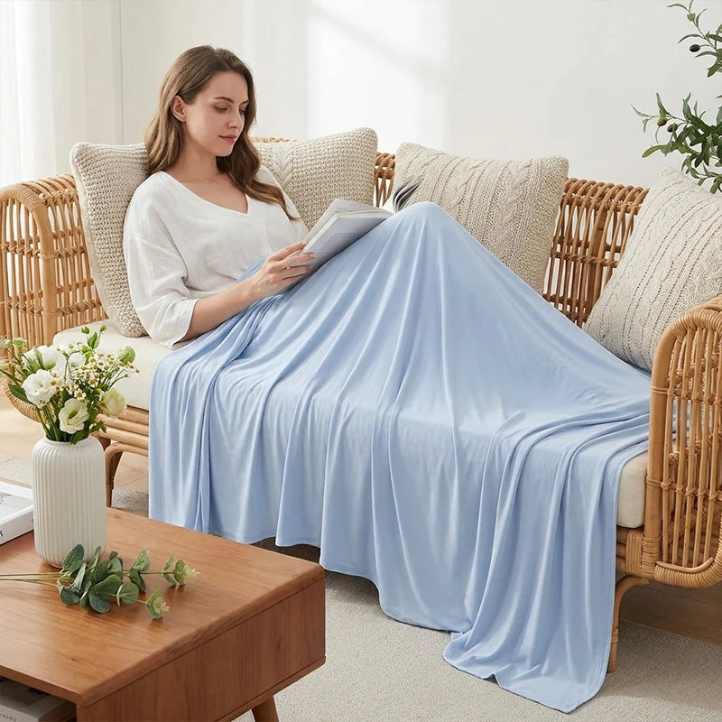 Summer Bed Blanket Ice Silk Cooling Blanket Air Conditioning Quilt Skin-friendly Light And Thin Breathable Quilt For Home Office