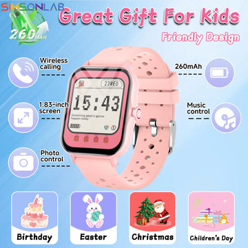 2026 New Smartwatch 1.83"Screen Bluetooth Call Voice Assistant Music Control Fitness Tracker for Android/IOS Phone Children Gift