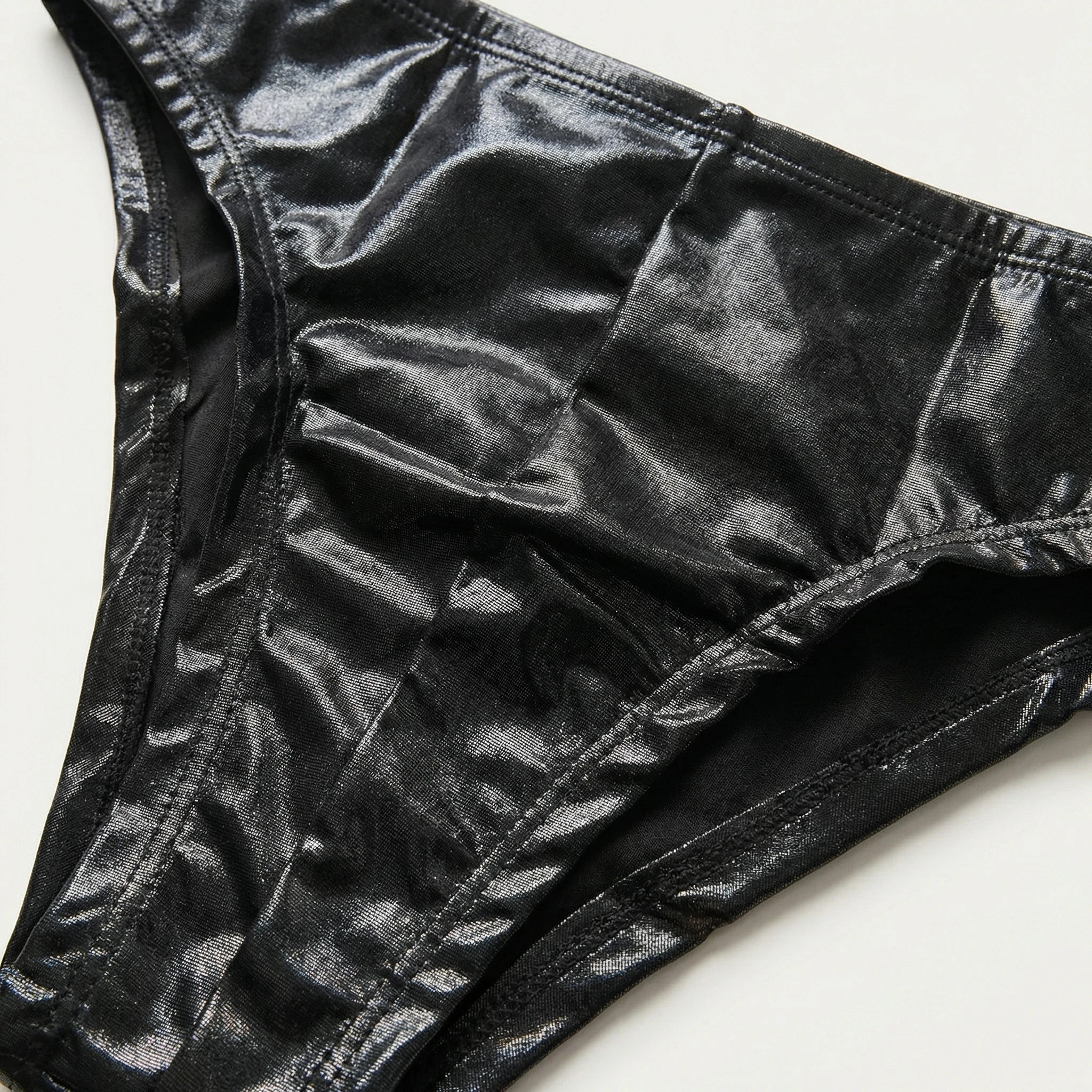 1Pc men's PU leather triangle underwear, sexy triangle underwear, boxing fitness, suitable for costume parties, sweet gift