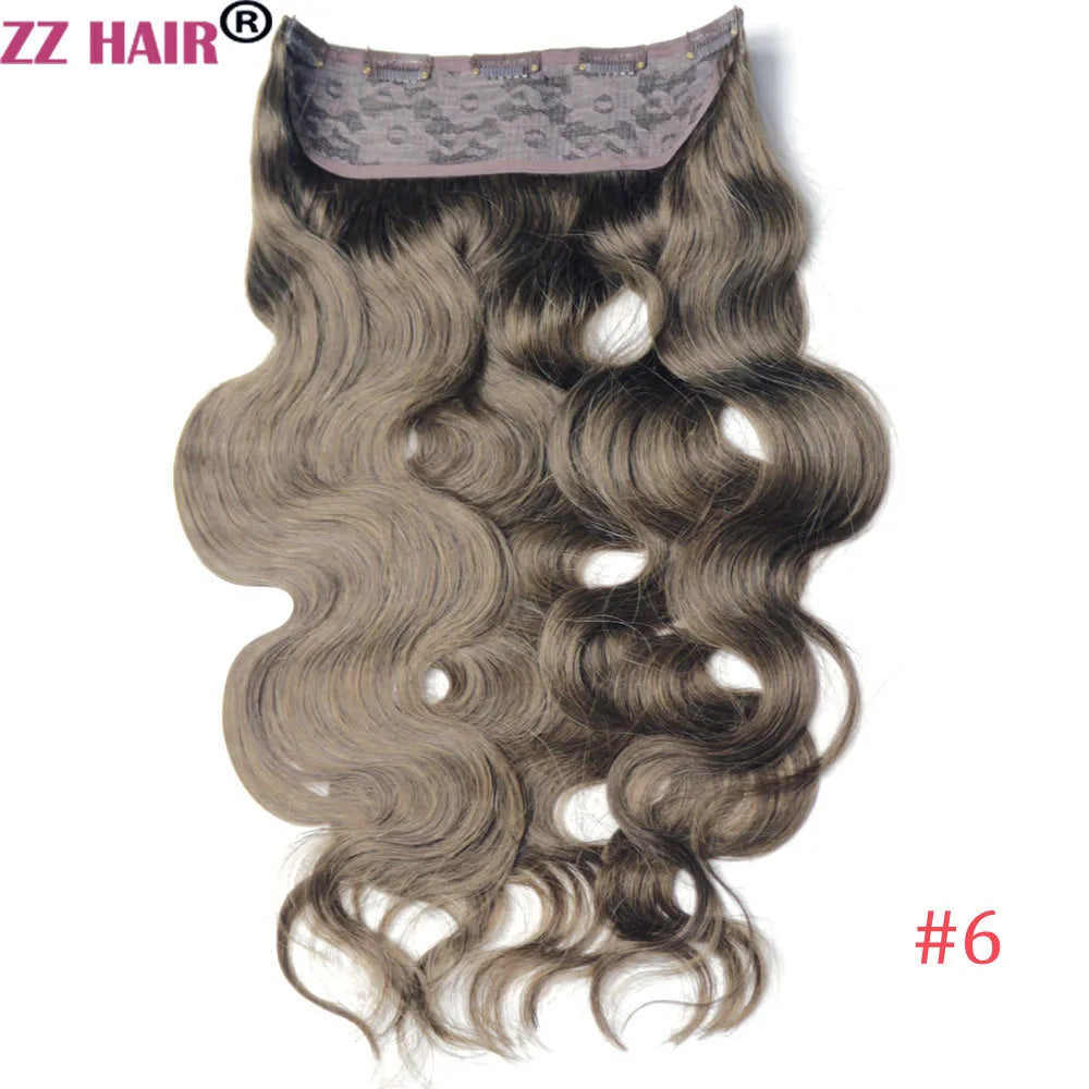 ZZHAIR Clips In 100% Brazilian Human Remy Hair Extensions 16"-28" Hair One Piece Set 5 Clip-in 100g-200g Natural Body Wavy