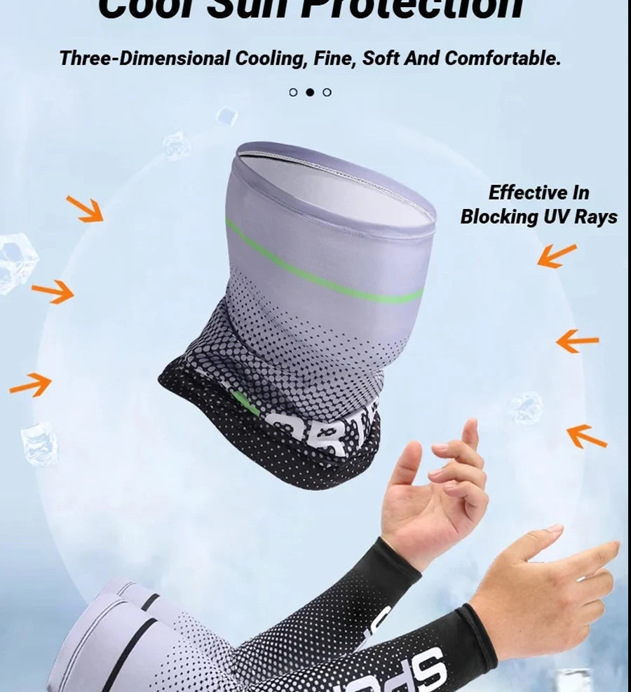 Summer Fashio Sunscreen Ice Silk Sleeve UV Sun Protection Cooling Anti-Slip Arm Sleeves Men Women Outdoor Sport Cycling