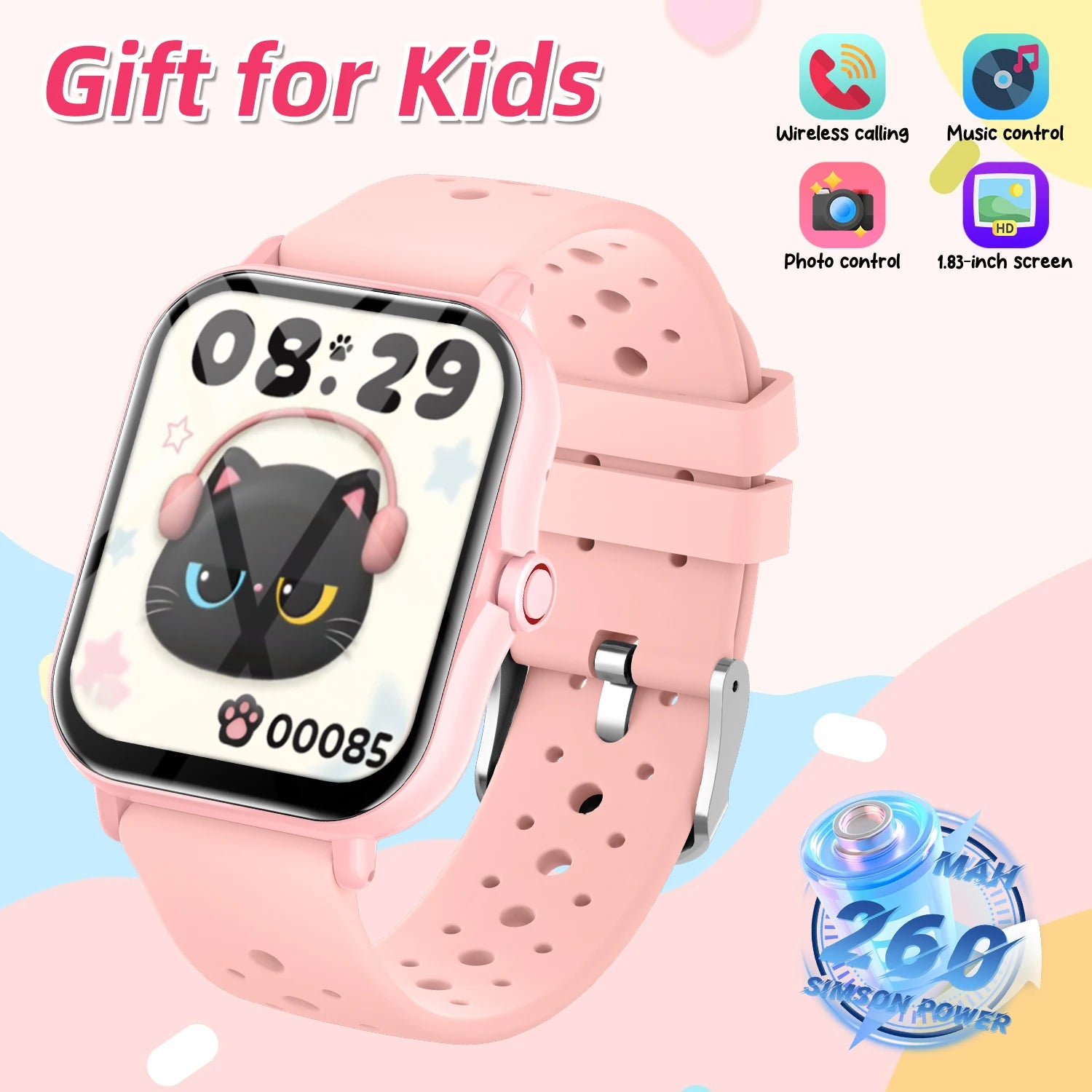 2026 New Smartwatch 1.83"Screen Bluetooth Call Voice Assistant Music Control Fitness Tracker for Android/IOS Phone Children Gift