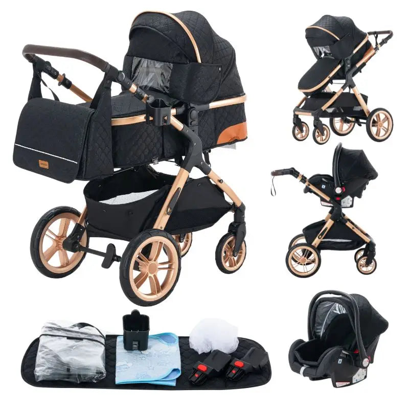 3-in-1 baby stroller travel system lightweight pram for newborns compact foldable Winter baby stroller baby buggy all-terrain