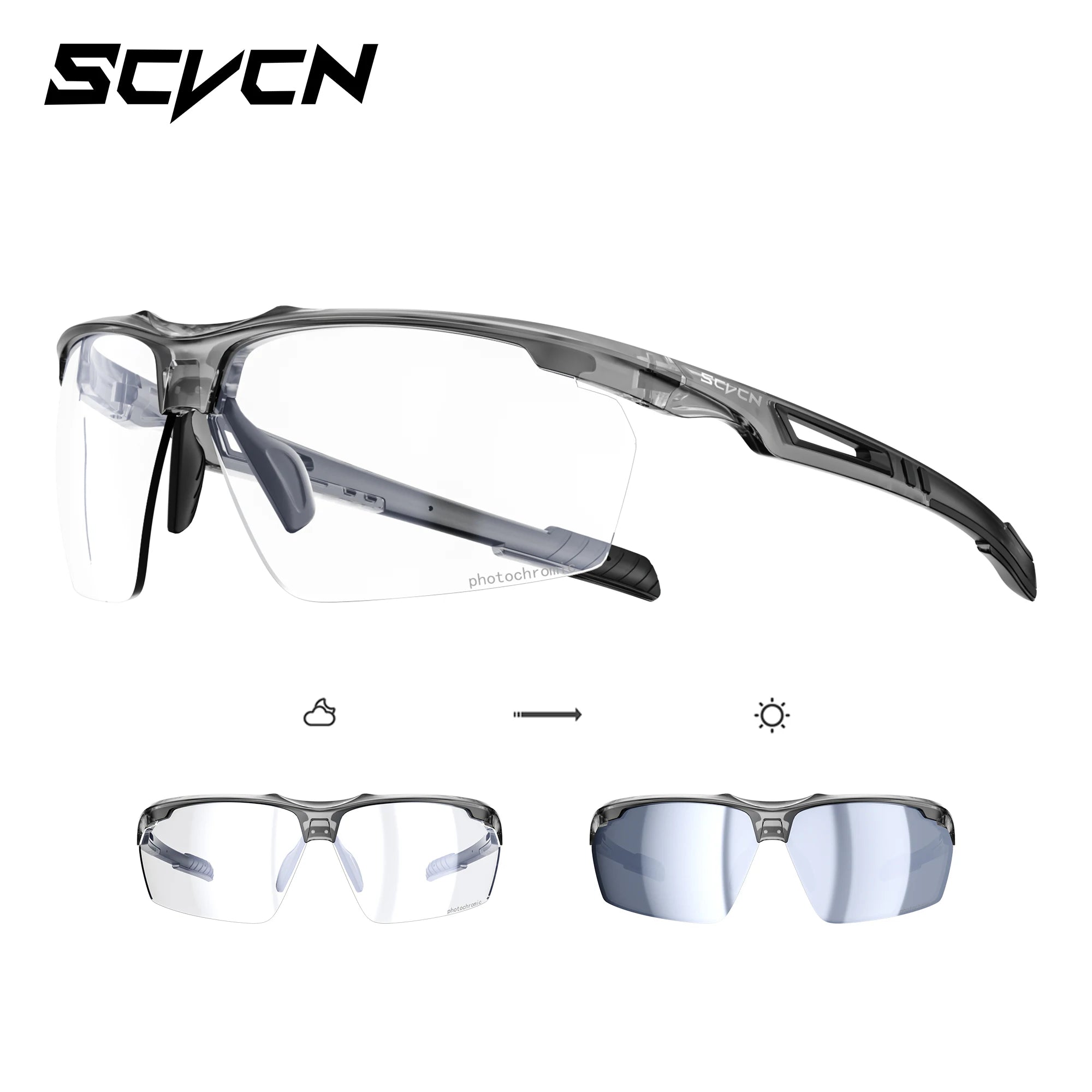 Scvcn Photochromic Sunglasses Cycling Glasses Bike Running Man Sun Bicycle Sports MTB Road Eyewear for Women Cycle Goggles 2023