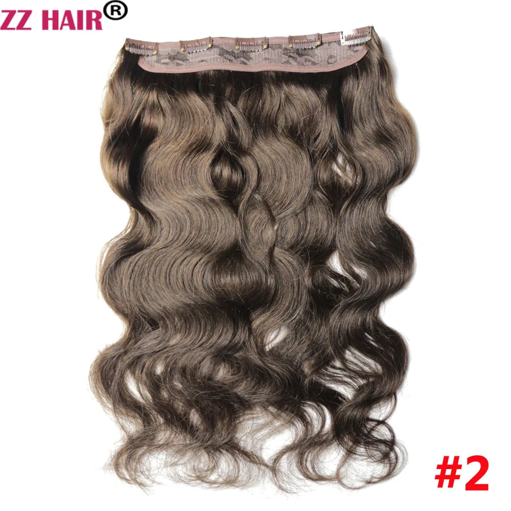ZZHAIR Clips In 100% Brazilian Human Remy Hair Extensions 16"-28" Hair One Piece Set 5 Clip-in 100g-200g Natural Body Wavy