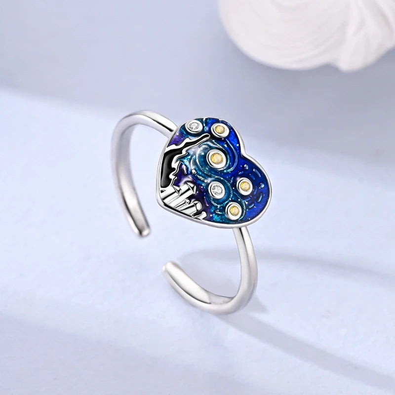 Anillos Apilables de Plata Esterlina 925 (Nuevos) – Lazo Rosa + Corazón (Tema Amor), Adecuados para Mujer y Chica