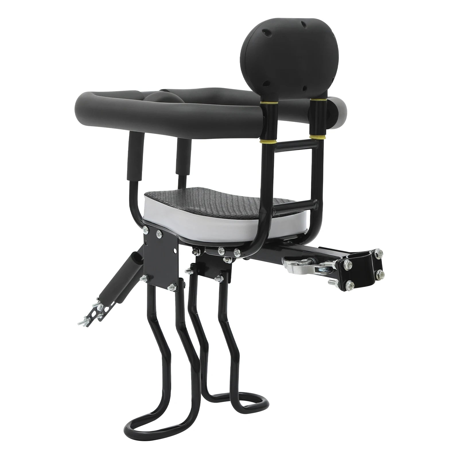 Front Mount Kids Bike Seat, Two Point Fixed Bicycle Child Seat, Removable Handrail Front Seat for Toddler,Steel PC Construction