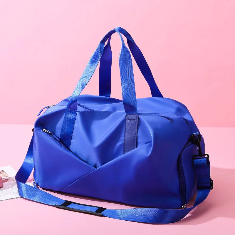 Large Capacity Fitness Bag Women's Handheld Oxford Cloth Yoga Sports Bag Fashionable Luggage Bag Wet And Dry Separation Can P...