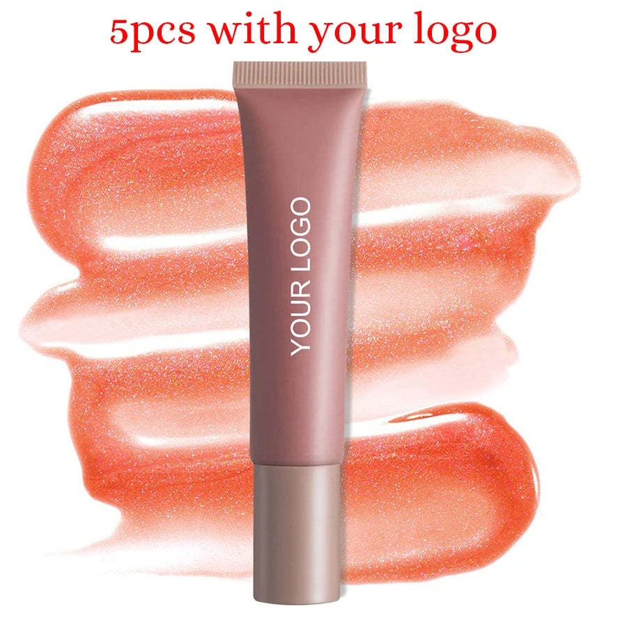 Private Label Lipgloss Custom Logo Hose Tube Shiny Pigment Lip Gloss Durable Glaze Cosmetic Lips Oil Cosmetics lips Makeup
