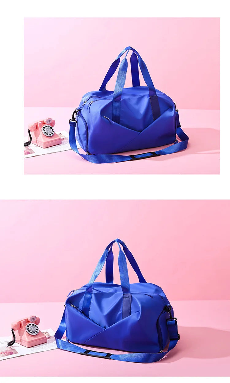 Large Capacity Fitness Bag Women's Handheld Oxford Cloth Yoga Sports Bag Fashionable Luggage Bag Wet And Dry Separation Can P...
