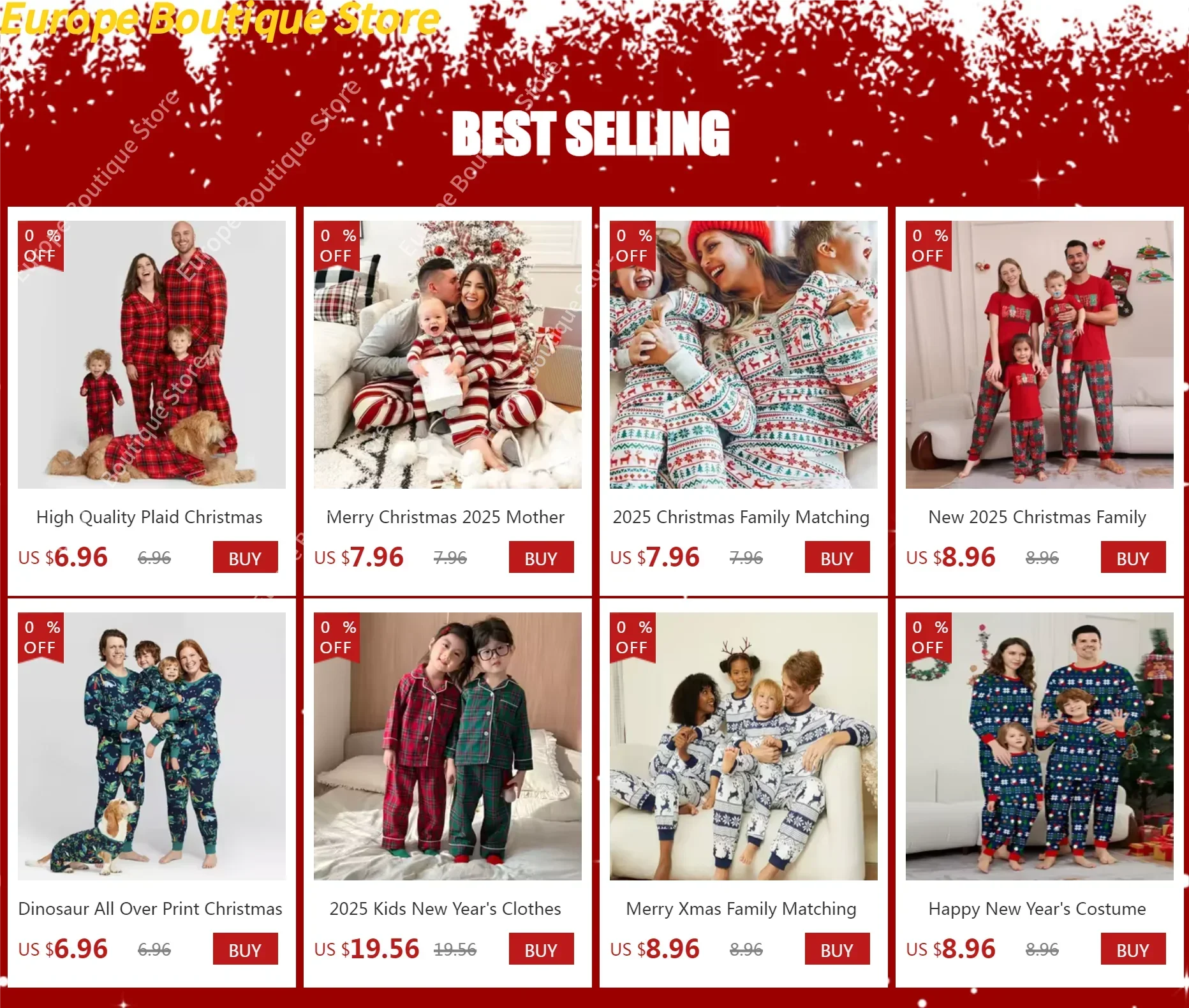 2025 Winter Christmas Family Matching Pajamas Set Let It Snow Print Adults Kids Pyjamas Full Sleeve O Neck Loungewear Xmas Look