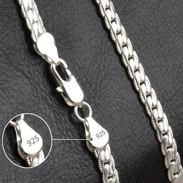 Fine Top Brand Silver Color 6mm Chain Necklace for Woman Men 16-24inch Fashion Wedding Party Jewelry Gift Dropshipping